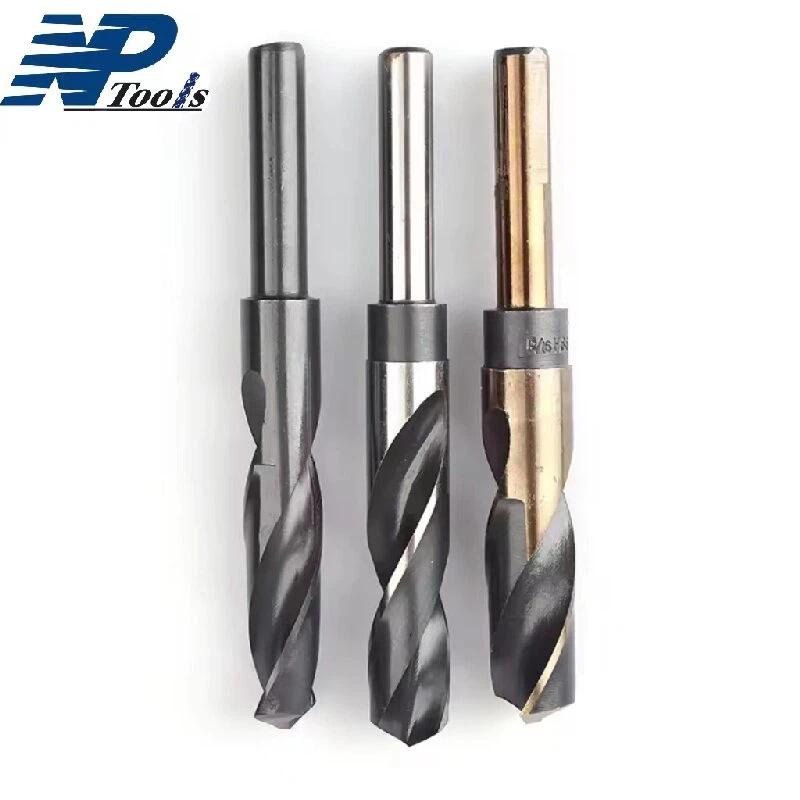 9pcs Wooden Box 1/2 Shank Sliver And Deming Drill Set